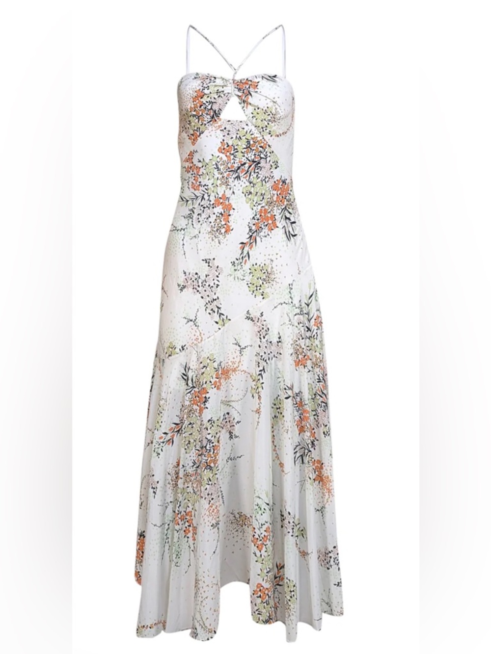 Equipment Femme White Alani Floral Print 100% Silk Slip Dress